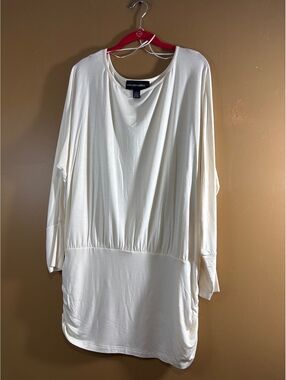 HC1183. Colleen Lopez Cream Long Sleeve Tunic Dress Size 1X